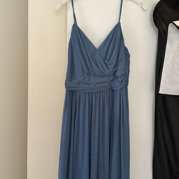 DAVIDS BRIDAL STEEL BLUE DRESS - Picture 8 of 8